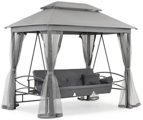 Huśtawka ogrodowa metalowa Nicea Premium Garden Point szara