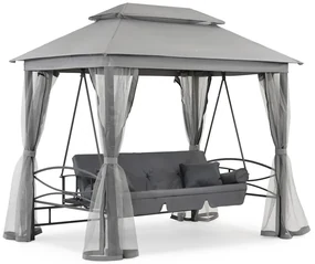 Huśtawka ogrodowa metalowa Nicea Premium Garden Point szara