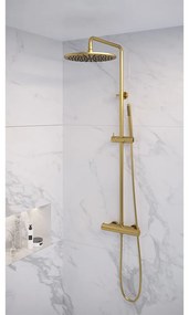 Brauer Gold Edition opbouw regendoucheset met staafhanddouche en hoofddouche 30cm geborsteld messing PVD