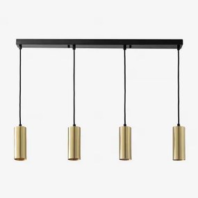 Baysal Hanglamp Van Ijzer Met 4 Lichtpunten Goud - Sklum