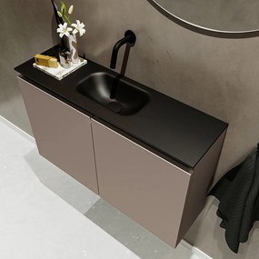 Mondiaz Ture 80cm toiletmeubel smoke met wastafel urban midden geen kraangat