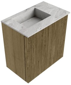 Mondiaz Joya DLux 40cm toiletmeubel dusk met wastafel faye links 1 kraangat glace