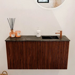 Mondiaz Joya DLux 80cm toiletmeubel ruby met wastafel faye rechts 1 kraangat lava