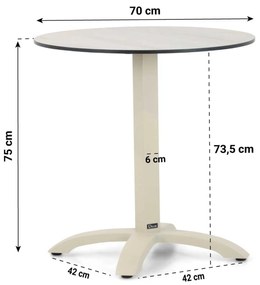 De Laan Projects Laan Talao Bistrotafel Aluminium Taupe