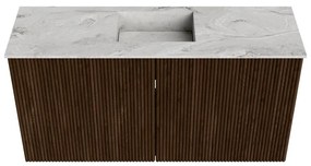 Mondiaz Joya DLux 80cm toiletmeubel walnut met wastafel faye midden zonder kraangat glace