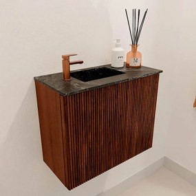 Mondiaz Joya DLux 50cm toiletmeubel ruby met wastafel faye links 1 kraangat lava
