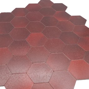 Zelfklevende Mozaïektegels Metaal | Hexagon Bordeaux | 28,8×29,2 cm | Keuken, Bad &amp; WC