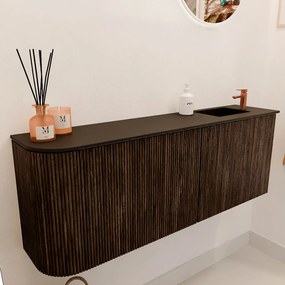 Mondiaz Joya 110cm toiletmeubel ronding links walnut met wastafel faye rechts 1 kraangat urban