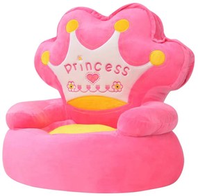 vidaXL Kinderstoel prinses pluche roze