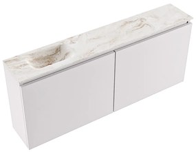 Mondiaz Ture DLux toiletmeubel 120cm cale met wastafel frappe links met kraangat