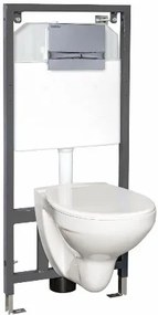 Kerra K-50 Slim toiletset met Sydney toilet, Rossa toiletzitting en Adriatic drukplaat chroom