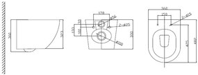 Mueller Rivel rimless verkort toilet met softclose zitting zwart mat