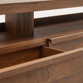 Kave Home Sashi Japandi Tv-meubel Donker Teak Hout - 200x40x50cm.