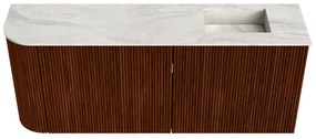 Mondiaz Joya DLux 100cm toiletmeubel ronding links ruby met wastafel faye rechts 1 kraangat ostra