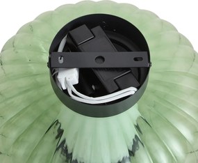 Design plafondlamp zwart 28cm met groen glas incl. LED 3-staps dimbaar - Margherite
