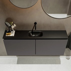 Mondiaz Ture 120cm toiletmeubel dark grey met wastafel urban midden geen kraangat
