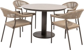 Sarah Sienna dining tuinset 120xH75 cm 5 delig terre keramiek Taste 4SO