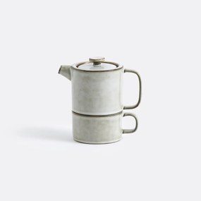 2-in-1 theepot in reactief geglazuurd aardewerk,Calia