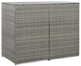 vidaXL Containerberging dubbel 153x78x120 cm poly rattan antraciet