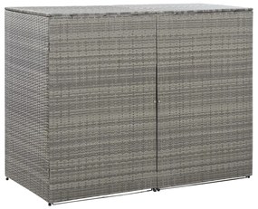 vidaXL Containerberging dubbel 153x78x120 cm poly rattan antraciet