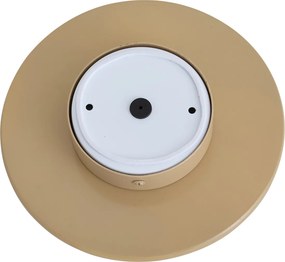 Retro wandlamp taupe met opaal rond 20cm IP44 - Lila