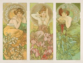 Kunstreproductie Topaz, Amethyst & Emerald, Alfons Mucha