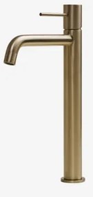 Orveta Wastafelkraan Van Messing ↑30 Cm & Geborsteld Goud - Sklum