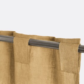 Gordijn in gewassen linnen met verdekte lussen, radiator, Onega