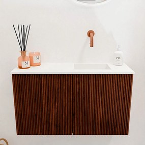 Mondiaz Joya 70cm toiletmeubel ruby met wastafel faye rechts zonder kraangat talc