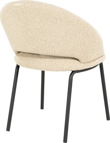 By-Boo Nido Eetkamerstoel Met Zwart Onderstel Taupe