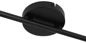 Plafondspot zwart met smoke glas 2-lichts verstelbaar - Laura