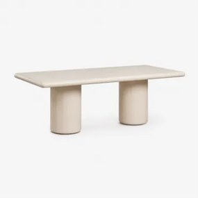 Rechthoekige Eettafel 220x100 Cm In Namara Cement Tapioca Beige - Sklum