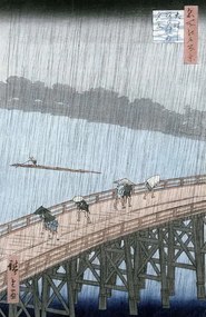 Kunstreproductie Sudden Shower over Shin-Ohashi Bridge and Atake (Ohashi Atake no Yudachi),, Ando or Utagawa Hiroshige