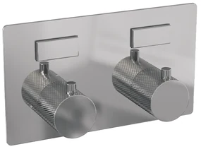 Brauer Chrome Carving thermostatische inbouw regendouche met 3 standen handdouche, rechte muurarm en hoofddouche 20cm set 55 chroom