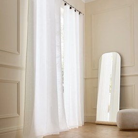 Gordijn in gewassen linnen met ringen, Private