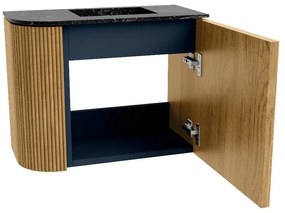 Mondiaz Joya DLux 50cm toiletmeubel ronding links oak met wastafel faye rechts zonder kraangat lava