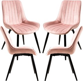 Set 4 Lene Fluwelen Stoelen