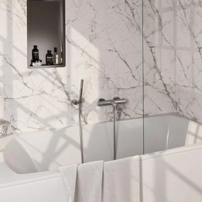 BRAUER Stripe Baddouche Thermostaatkraan - SET 03 - opbouw - wandhouder - staaf handdouche - doucheslang - RVS-kleurig geborsteld PVD 5-NG-342