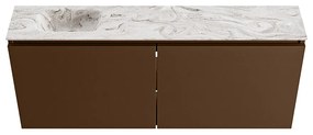 Mondiaz Ture DLux toiletmeubel 120cm rust met wastafel glace links zonder kraangat