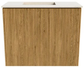 Mondiaz Joya DLux 50cm toiletmeubel oak met wastafel faye links 1 kraangat meli