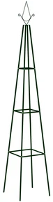 vidaXL Plantenklimrekken 2 st 35x35x195 cm ijzer donkergroen
