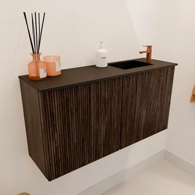 Mondiaz Joya 80cm toiletmeubel walnut met wastafel faye rechts 1 kraangat urban