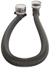 Brauer Stripe inbouw badkraan met drukknoppen, badvulcombinatie en staafhanddouche RVS geborsteld PVD