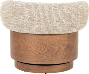 Fauteuil Met Hout Draaibaar Taupe
