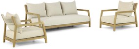Stoel en Bank Loungeset 5 personen Teak Old teak greywash  Santika Furniture Santika