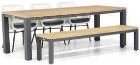 Tuinset 6 personen 230 cm Rope Wit Lifestyle Garden Furniture Advance/Veneto