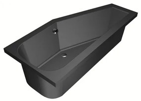 Xenz Lagoon Hoekbad - 160x75x48 - afvoer Midden - Rechts - Compact - acryl - ebony 6981-29