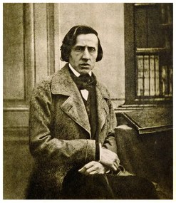 Bisson Freres Studio, - Kunstdruk Frédéric Chopin, 1849, (35 x 40 cm)
