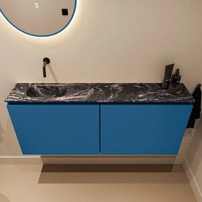 Mondiaz Ture DLux toiletmeubel 120cm jeans met wastafel lava links zonder kraangat