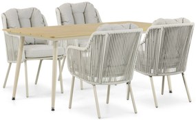 Tuinset 4 personen 180 cm Aluminium/rope Taupe Santika Furniture Santika